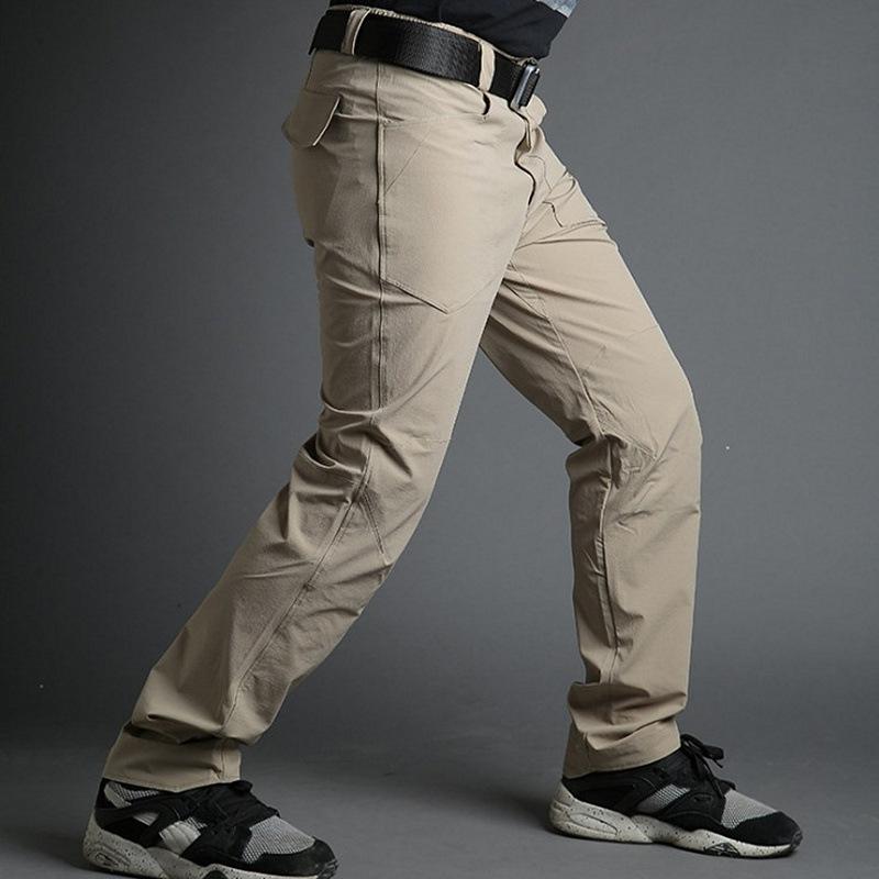 New Mens Quick Drying Al Pants Multiple Pocket Elasticity Urban Commuter Tacitcal Trousers Men Slim Fat Cargo Pants
