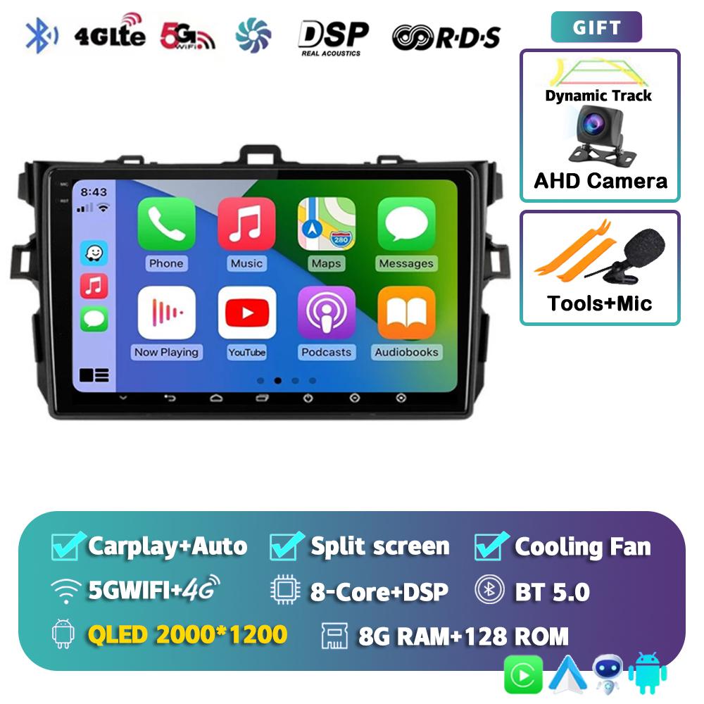 Android 14 Carplay 2din Car Radio For Toyota Corolla E140/150 2007 2008 2009 2010 2011 2012 2013 4G GPS Multimedia Player Stereo