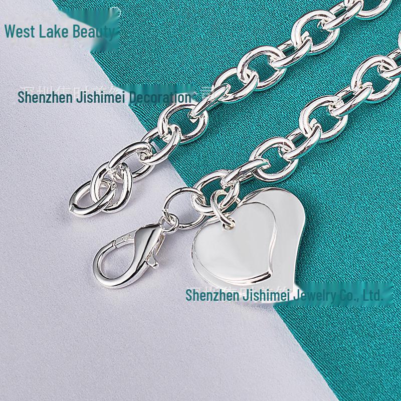 "West Lake Double Heart Pendant Bracelet"