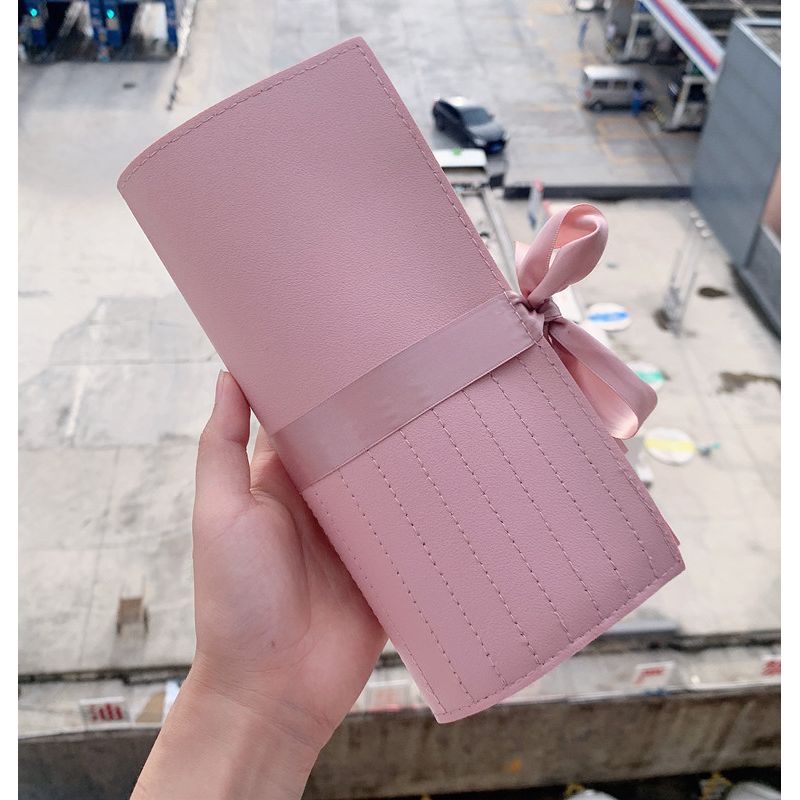 

Новое поступление 7 шт. 12 шт. Набор кистей для макияжа нежно-розового цвета в скандинавском стиле, кисть для пудры для лица, кисть для теней, инструменты для макияжа для красоты в наличии Pink brush bag ribbon (no brush) 12 holes