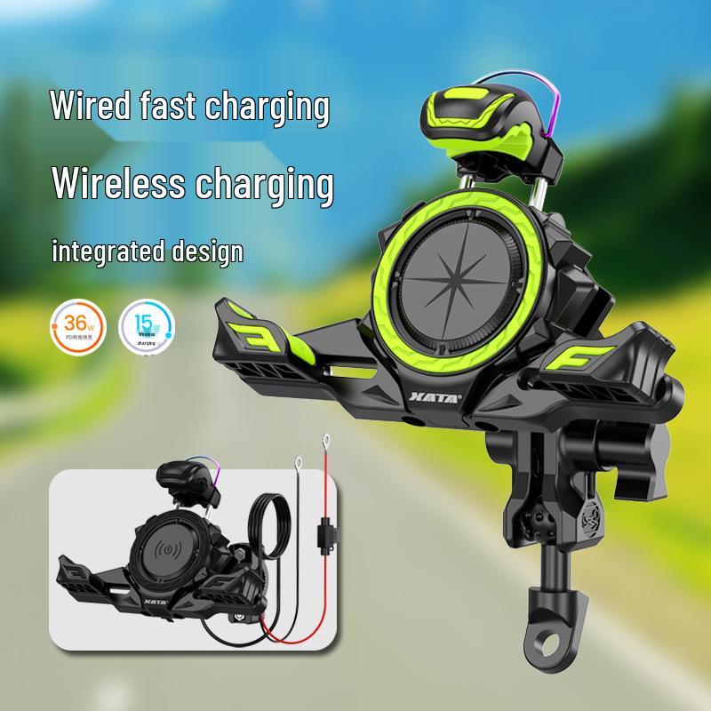 

Беспроводная зарядка Держатель для телефона на мотоцикл с амортизацией и противоударными функциями для навигации Anti-theft Knob