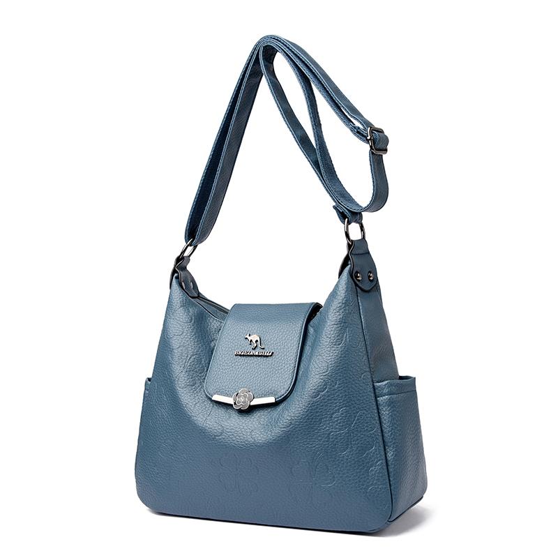 Soft Leather Large Capacity Crossbody Bag Women's Shoulder Bag Middle-aged Mother Bag
