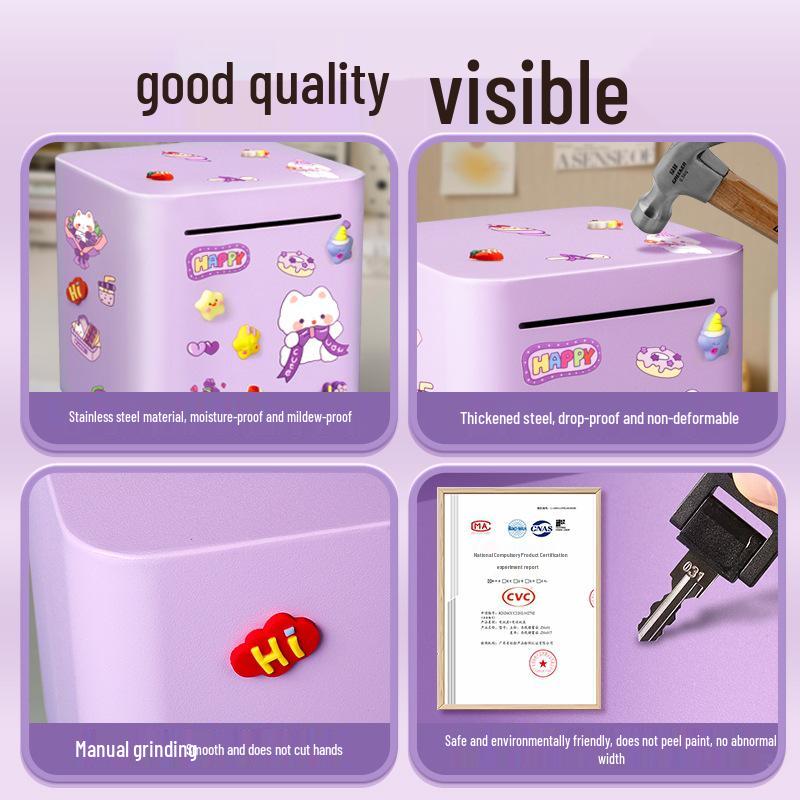 Stainless Steel 2025 Piggy Bank: Secure Savings Jar for Boys and Girls