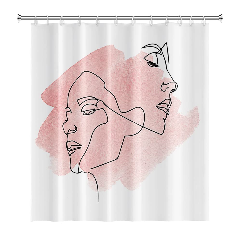 Nordic Wind Abstract Art Shower Curtain Waterproof Polyester Fabric Bath Curtain Morandi Color Block Curtains For Bathroom Decor