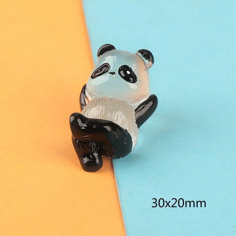 1 Stück leuchtende Panda-Harz-Accessoires, DIY-Handgefertigte Mikro-Landschafts-Ornamente, Miniatur-Dreidimensionale Anhänger-Schmuckmaterialien