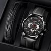 Trendy Men'S Watches Fashion Belt Date Luminous Fully Automatic Quartz Watches