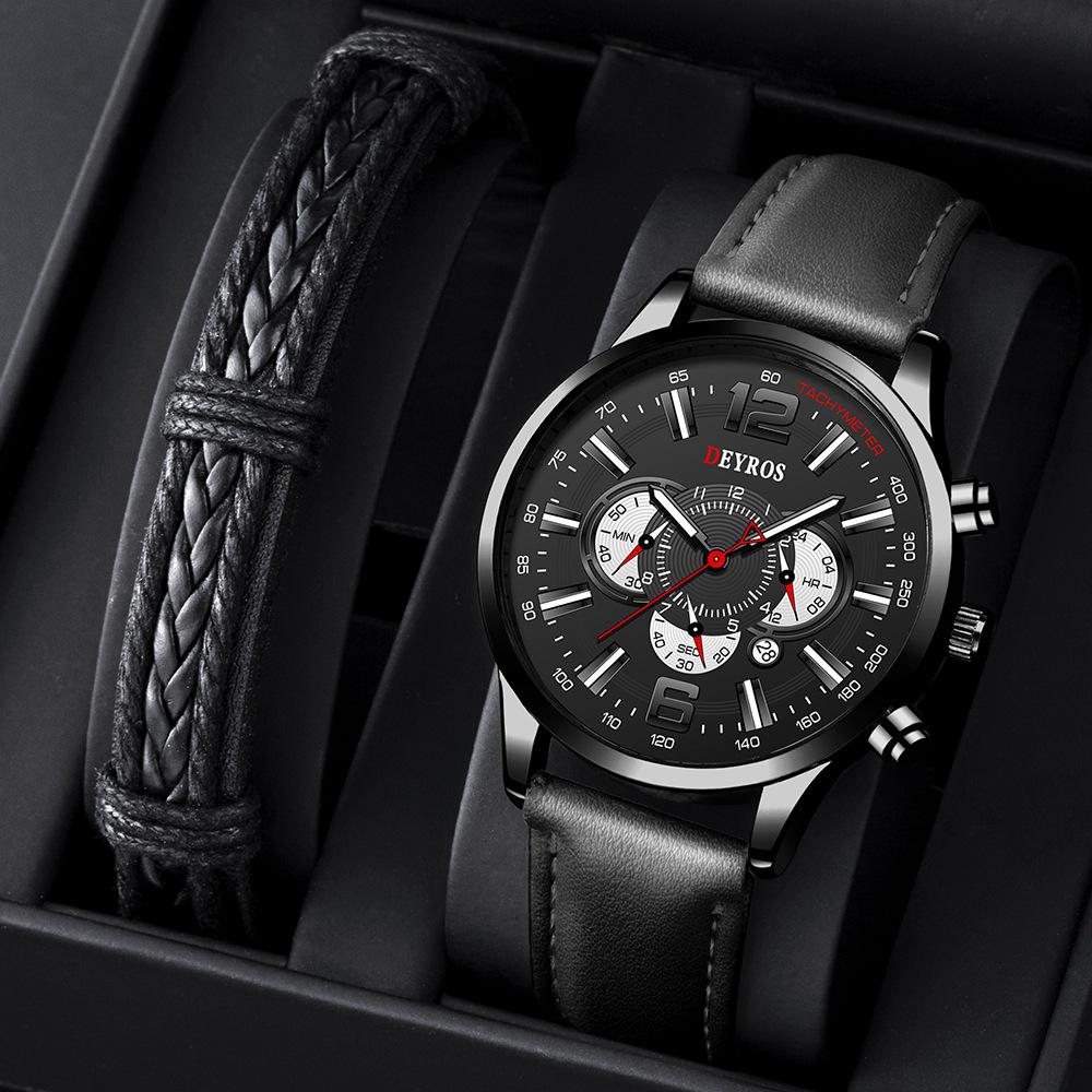 Trendy Men'S Watches Fashion Belt Date Luminous Fully Automatic Quartz Watches
