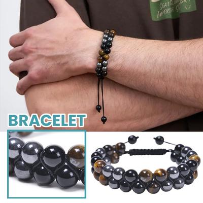 Natural  Eye Stone Men's And Women's Hand Woven Adjustable Bead Bracelet