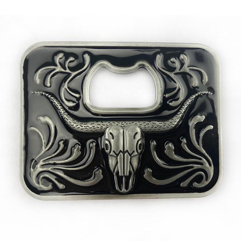 Bull Head Western Cowboy Belt Buckle Opener