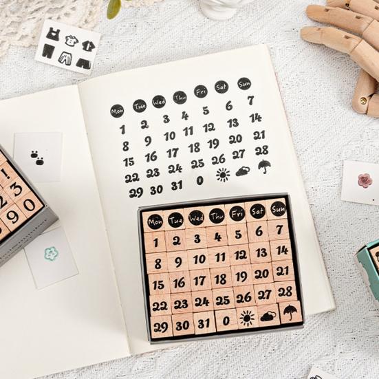 42 Buc/Set Ștampile din Lemn Mini Ștampile Litere Alfabet Numere Ștampilă cu Cerneală pentru Craft pentru DIY Craft Card Album Foto Scrapbooking Plic