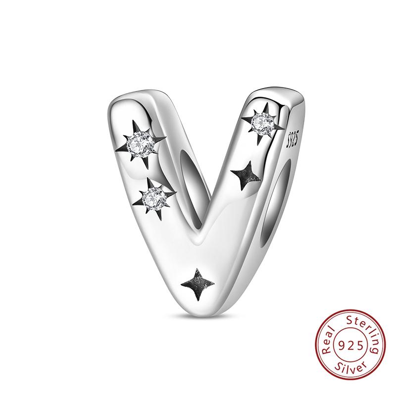 Classic Copper 26 Letters A-Z Alphabet Charms Stars Letter Beads Fit Bracelet Diy Charm For Woman Jewelry Making