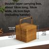 Vintage Bamboo Woven Double Layer Food Box Tea Set Storage Basket Dustproof Snack Container