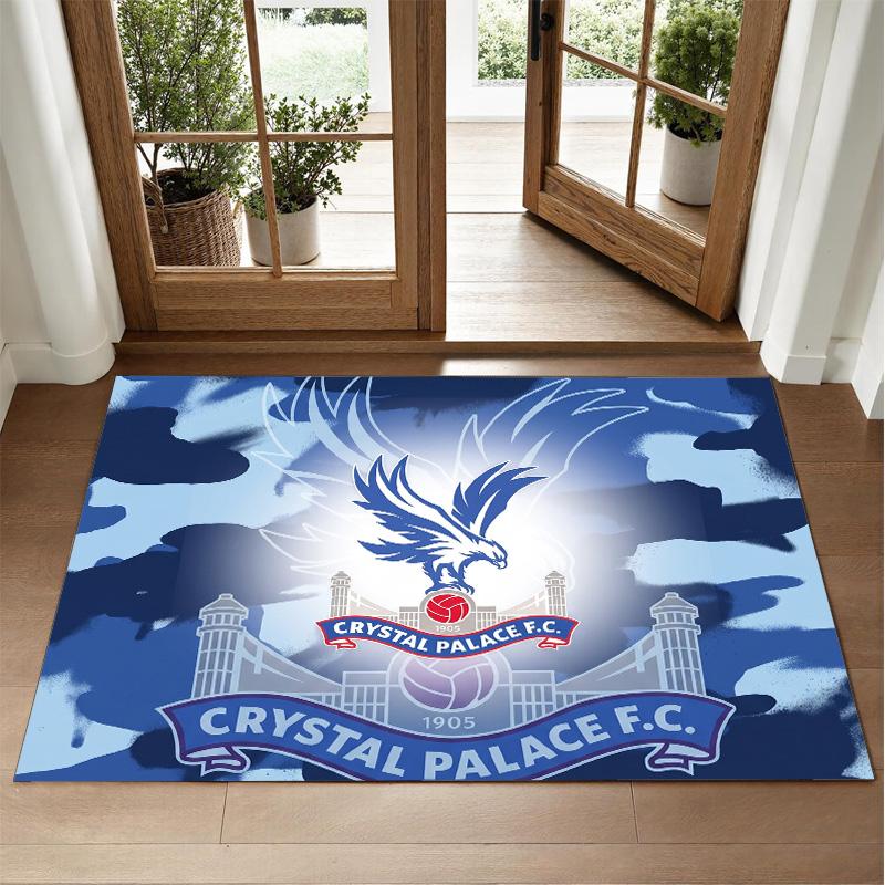 Crystal Palace Football Design Crystal Velvet Rug Soft Decorative Mat for Bedroom Entrance