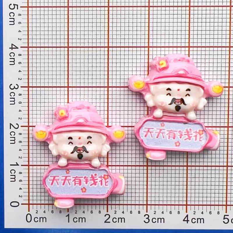 9PCS Magnetic refrigerator stickers New Year God of Fortune God of Fortune cartoon cute cartoon diy resin God of Fortune word