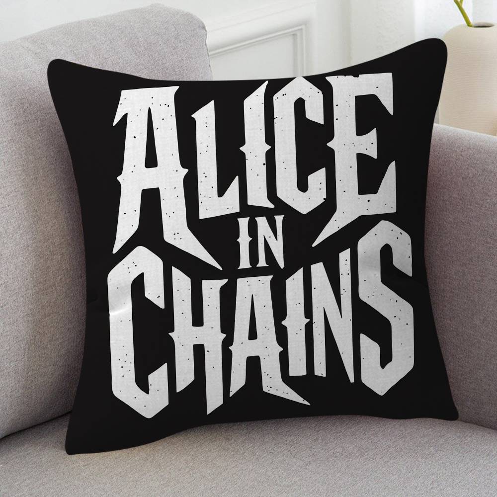 Rock Band Alice In Chains Cute Cartoon Twodimensional Pillowcase Bedroom Sofa Cushion Cover Nap Pillow Cover