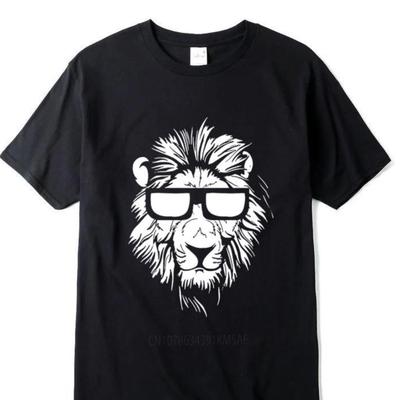 Chic Men's Top Quality T-Shirt Cotton T Shirt Lion Printed Cool Mens Tshirt Male Fashion T-Shirt Tee Shirts