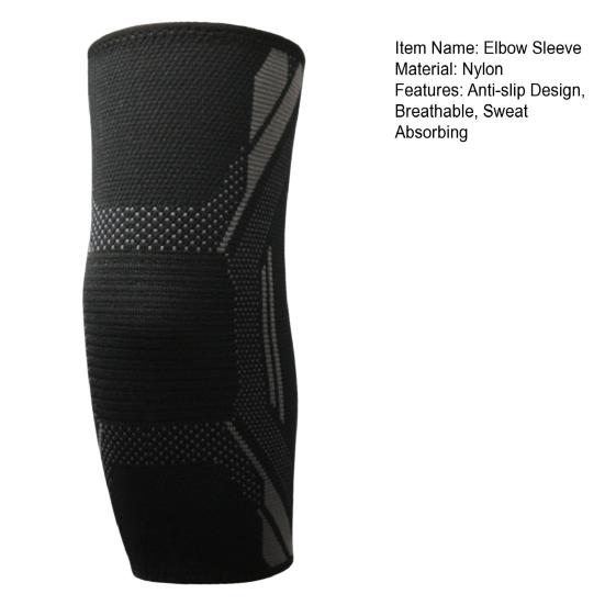1Pc Knit Elbow Compression Sleeve Tendonitis Tennis Elbow Brace Breathable Sweat Absorbing Men Fitness Running Basketball Elbow Support Protector Arm