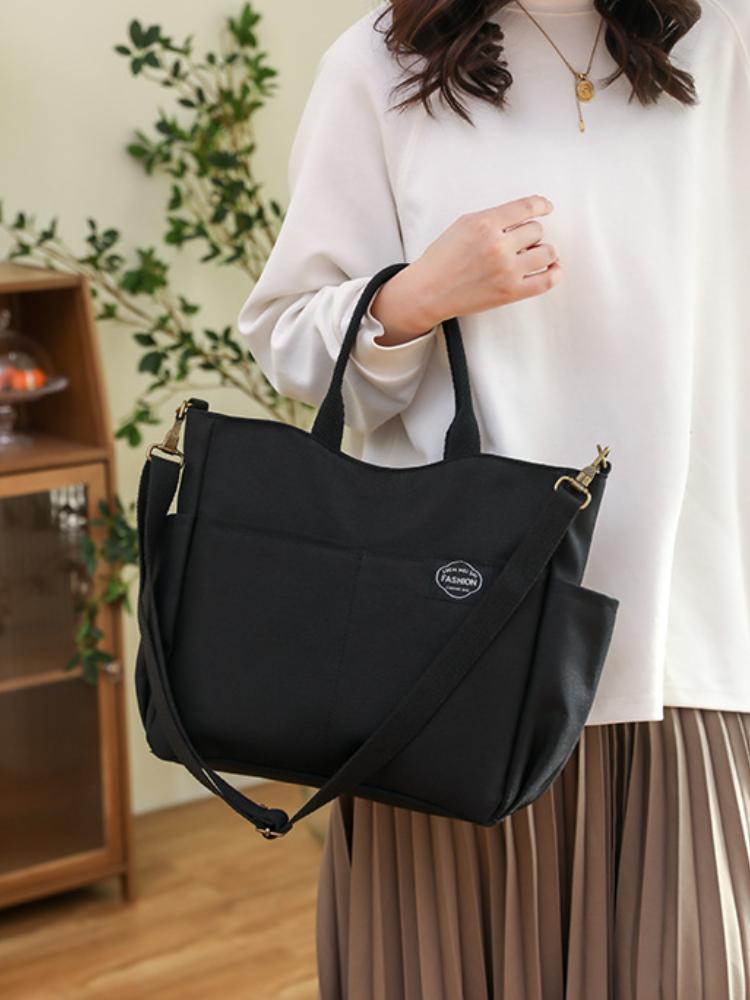 New Women's Canvas Bag Casual Retro Portable Canvas Shoulder Bag Large Capacity Multi-layer Women's Messenger Bag