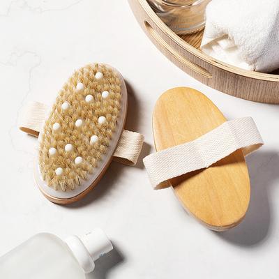 2 In 1 Dry Skin Body Brush Natural Bristle Dead Skin Remover Massage Tools