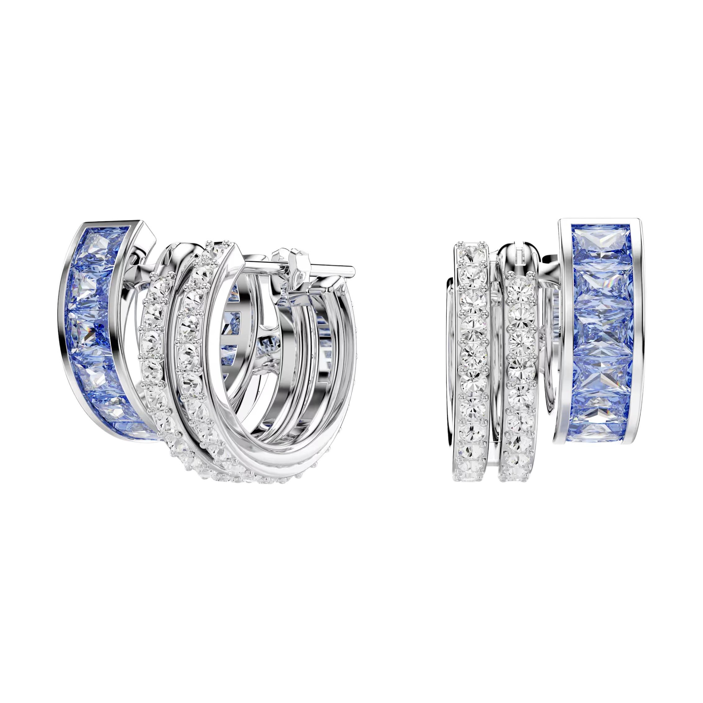 

Swarovski Connexus Triple Ring Paved Design Cubic Zirconia Earrings Women earrings Blue 5690030 Box (Random Color)