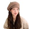 Autumn and winter new hats women's diamond-encrusted alphabet knitted wool beret winter warm pumpkin hat tide