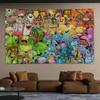 Game My S-Singing Cute M-Monsters Tapestry Background Hanging Cloth Bedroom Tapestry Room Decor Aesthetic Tapestry Wall Party