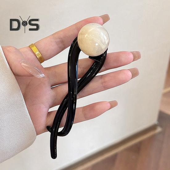 1/3Pcs Women Banana Clip Set Non-Slip Twist Faux Pearl Hair Clips Vintage French Ponytail Buckle Clip Hair Accessories