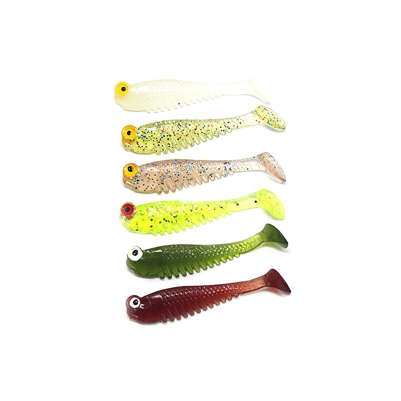 10Pcs/Lot Fishing Soft Lure Luminous Fishing Lure 5Cm 1.3G Artificial Silicone Bait Worm Sea Wobbler Swimbaits For Bass Tackle