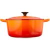 Le Creuset Cocotte Ronde, 22 cm, Orange, Cast Iron Enamel Pot with Recipe Book (Includes .co.jp Exclusive) - Gas, Induction, Oven, and Dishwasher Safe