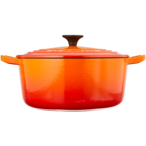 Le Creuset Cocotte Ronde, 22 cm, Orange, Cast Iron Enamel Pot with Recipe Book (Includes .co.jp Exclusive) - Gas, Induction, Oven, and Dishwasher Safe
