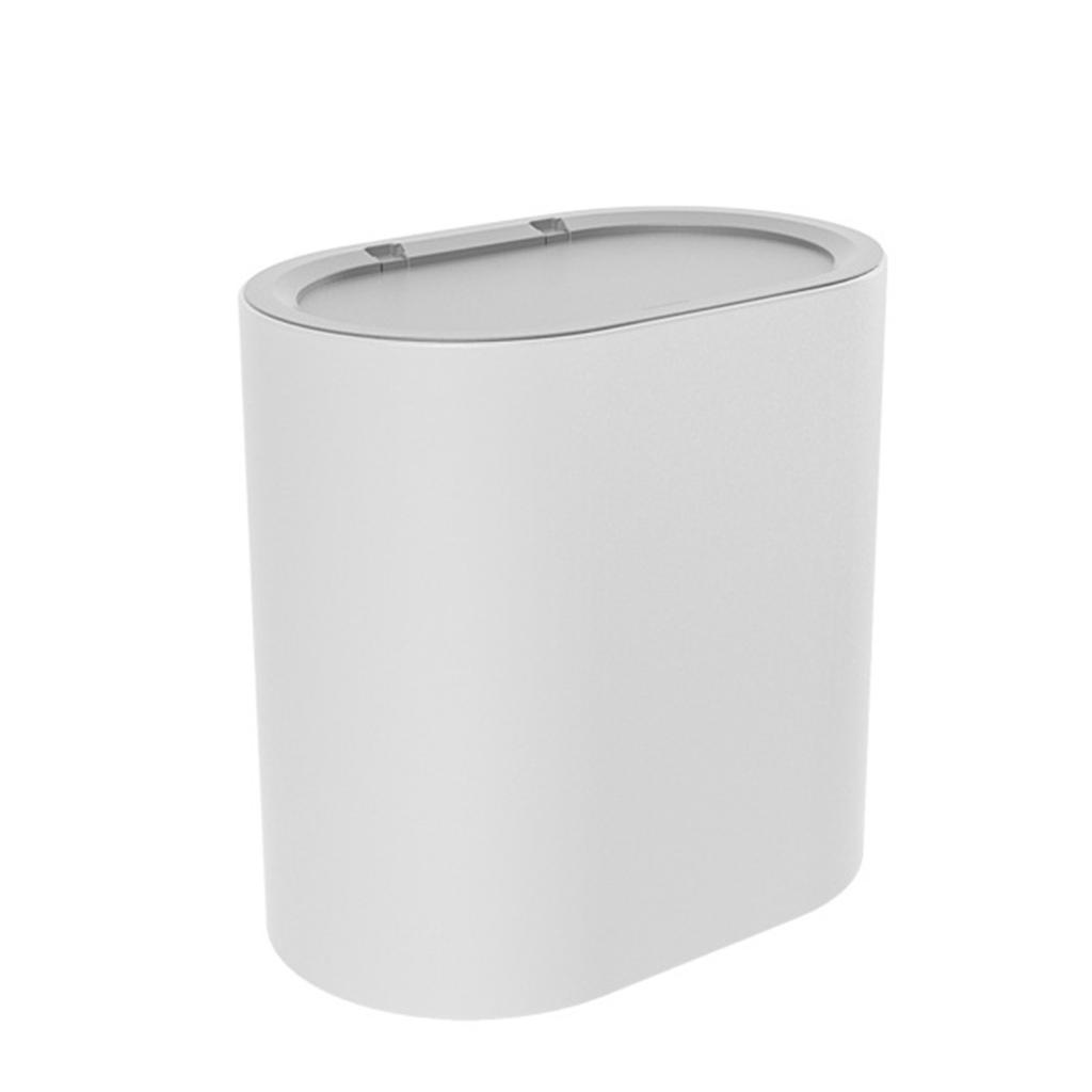 Toilet Push-open Lid Plastic Trash Can Household Toilet Trash Can Office Trash Can