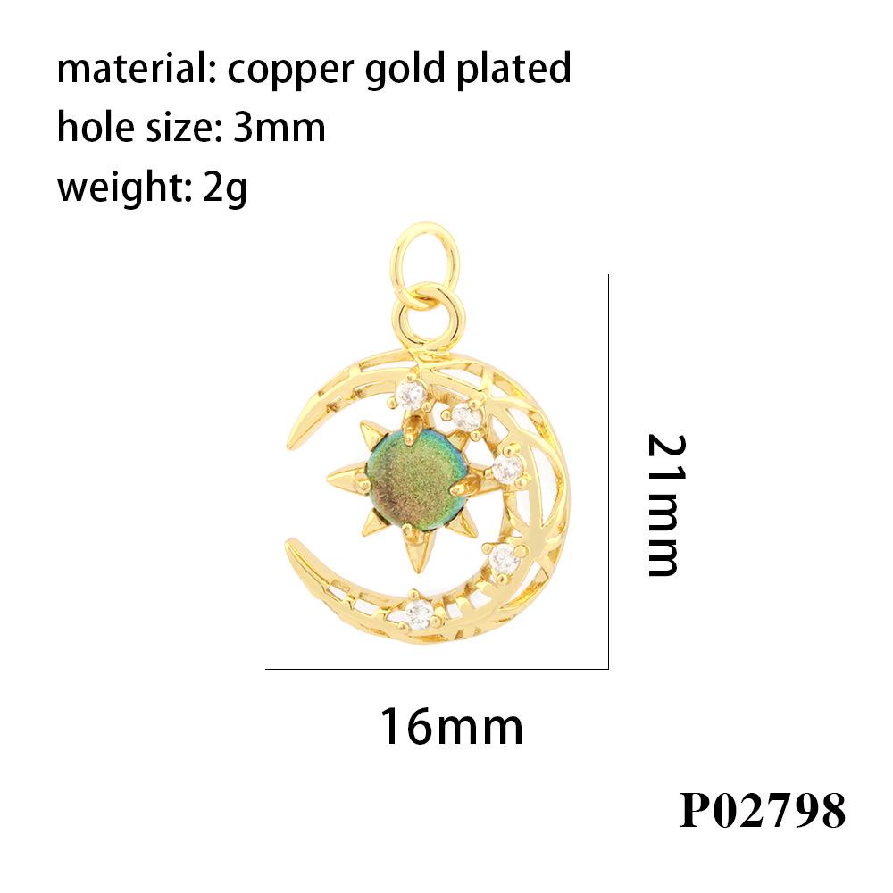 18K Gold Plated Copper Whale Pendant Necklace with Crystal Inlay - DIY Jewelry Material