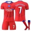 Jugendliche Kinder Erwachsene Individueller Name Fußballtrikots 2025-26 PSG 2. Auswärts #7 KVARATSKJELIA Sport Trainings-Trikot Set mit Socken