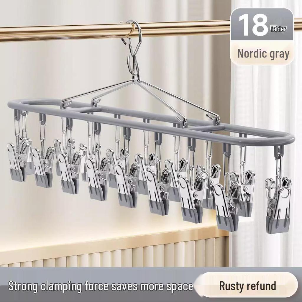 Multifunktionales Plastik-Wäscheständer mit 10 Clips für Socken & Unterwäsche für den Balkon