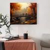 Ramki Diy obrazy według numerów zestawy dla dorosłych jesienny krajobraz z ogrodem farba na płótnie nowoczesna ściana prezent do dekoracji domu 40x50cm