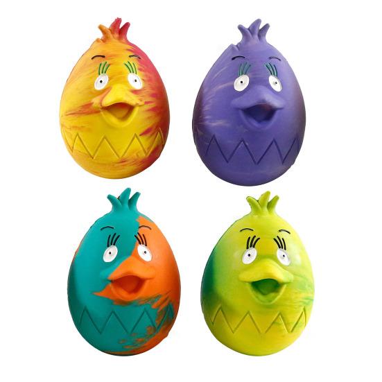 Pet Toy Built-in Airbag Sound Effect Chewing Toy with Bird Design Elastic Rubber Interactive Toy for Dogs