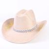 Beliebter europäischer und amerikanischer klassischer Wildleder Western Cowboyhut für Herren und Damen, großer Schirm, bestickt, Outdoor-Sonnenhut