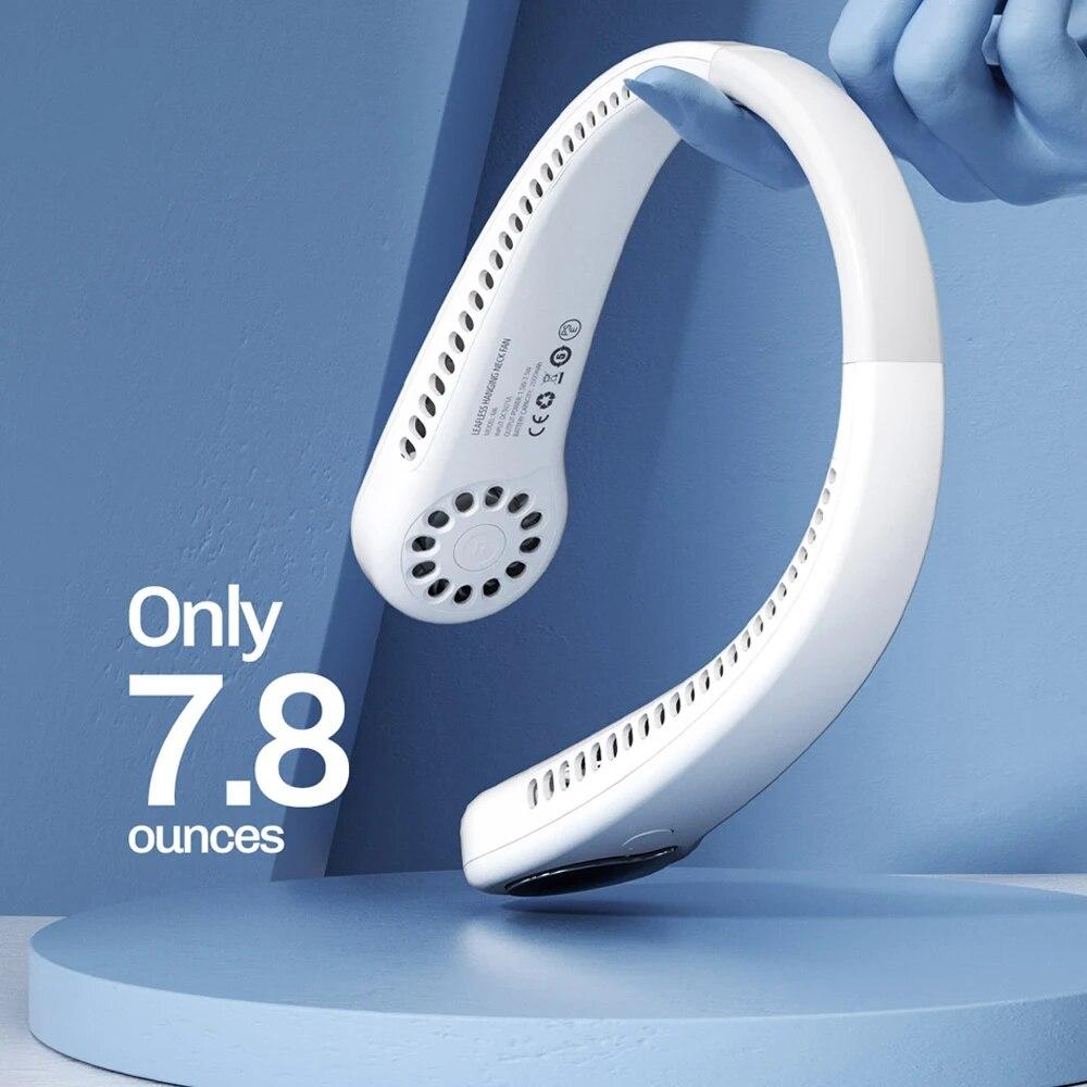 360° Portable Neck Fan 48 Vents Mini Wireless Fan 3 Speed Speed Bladeless USB Rechargeable Sports Cooling Fan for Outdoor Sports Travel