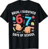 Bruh I Survived 67 Days of School Funny Six Seven Hands Meme T-Shirt
