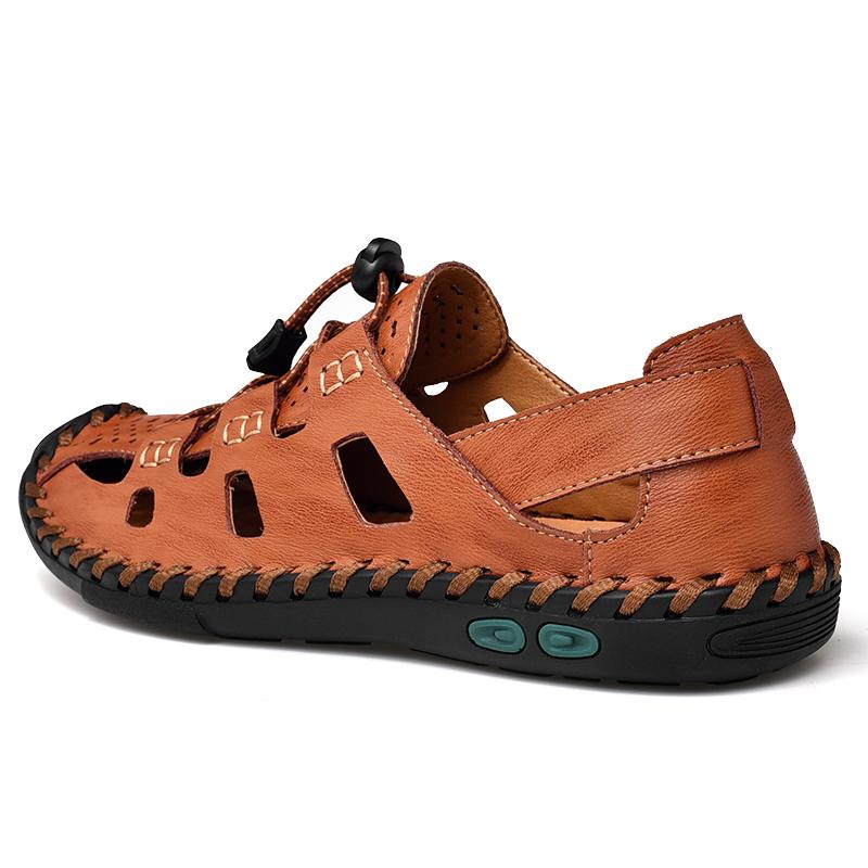 Fashion New Fashion Summer Beach Breathable Comfort Men Gladiator Sandals Genuine Leather Men's Sandal Man Causal Shoes Plus Size 38-48