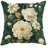 Green Floral Peony Pattern Throw Pillow Cover with Short Plush Print for Living Room Sofa Decoration Cushion Cover Pillow Covers