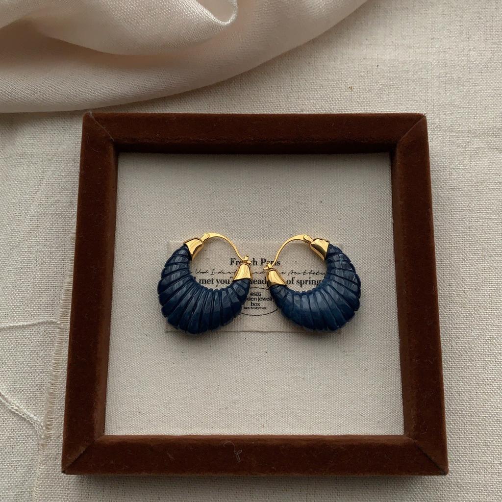 Korean Small Fresh Semi-Round Stud Earrings Temperament Versatile Earrings Candy Color Personality Advanced Sense Daily Commuter Earrings