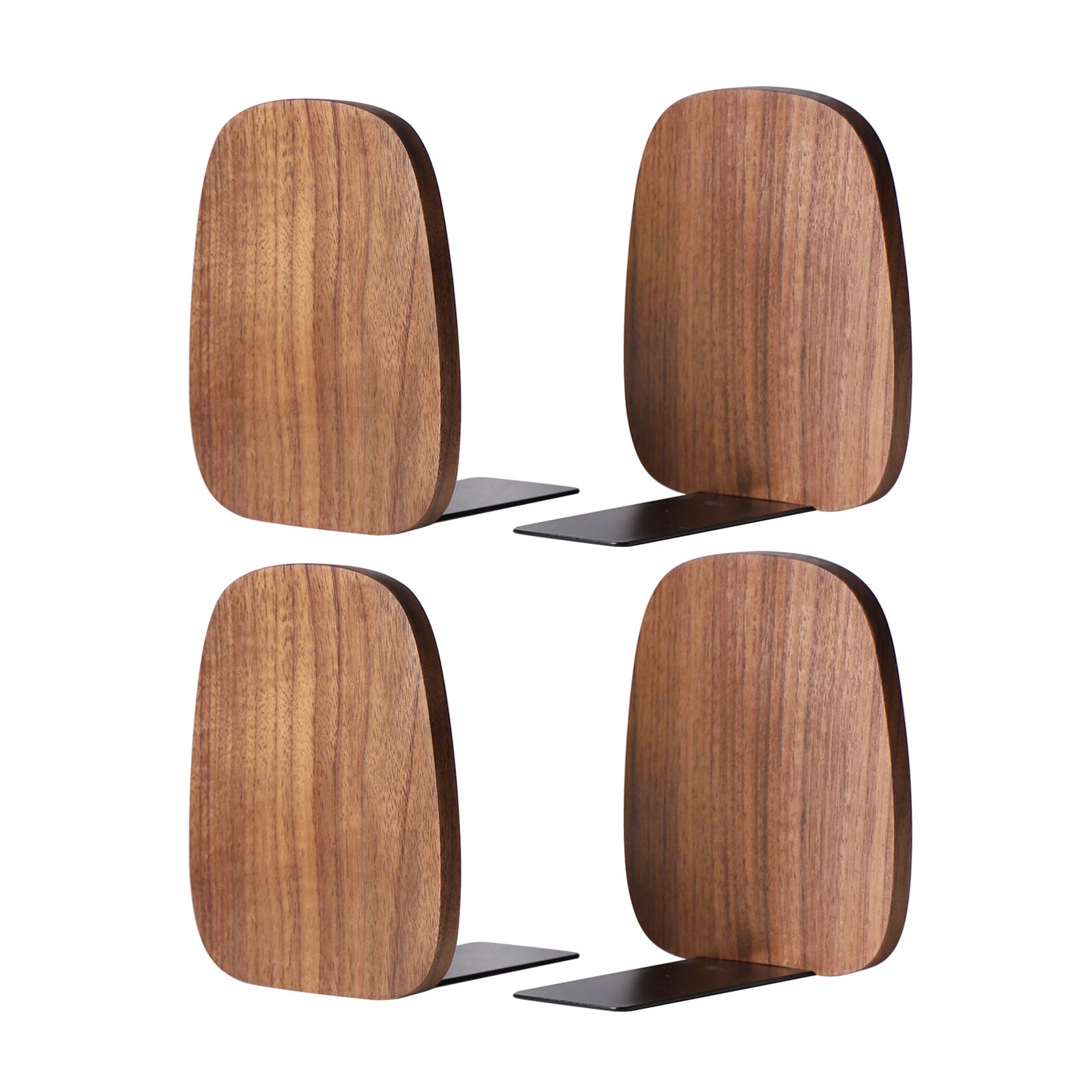 

Muso Wood Wooden Bookends No Falling Pair - (Walnut) (2 Pack)