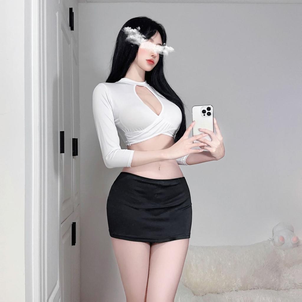 Ol Women's Sexy Hollow-out Ultra-short Skirt, See-through Bodycon Skirt, Swimsuit, Uniform, Teacher's Professional Attire, Lingerie