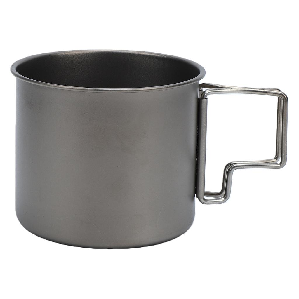 Ti Cup Camping Coffee Mug with Foldable Handle Lightweight Portable for Outdoors Travel Hiking 9CM
