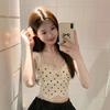 French retro lace polka dot white suspender vest women's summer babes wear niche design sleeveless top