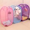 Large Foldable Dirty Clothes Basket Fine Mesh Storage Basket for Home Organization