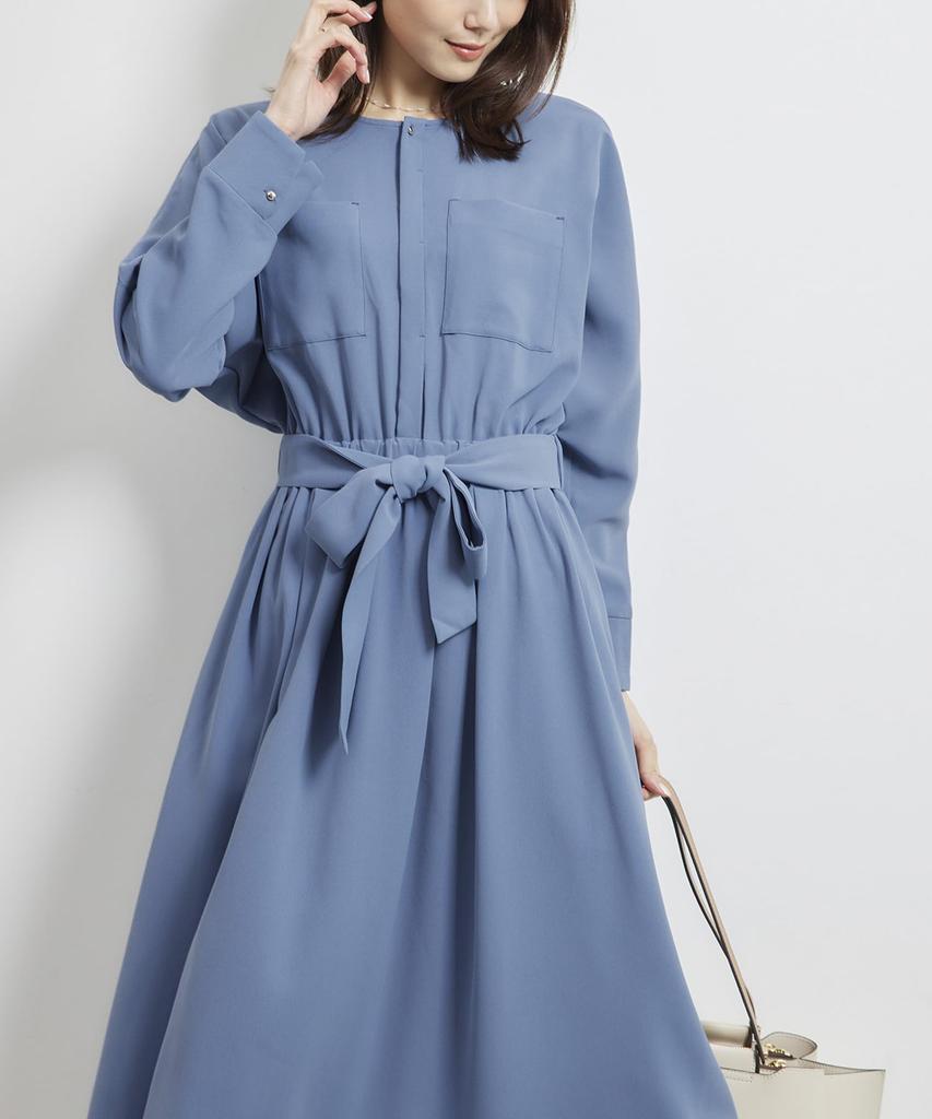 ROPE PICNIC Tuck Metal Point Blue Size 38 Web-exclusive Dress, (45),