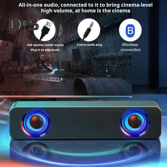 Bluetooth-compatible Speaker Music Player with Light Stable Connection Home Video Desktop Wireless Sound Speaker