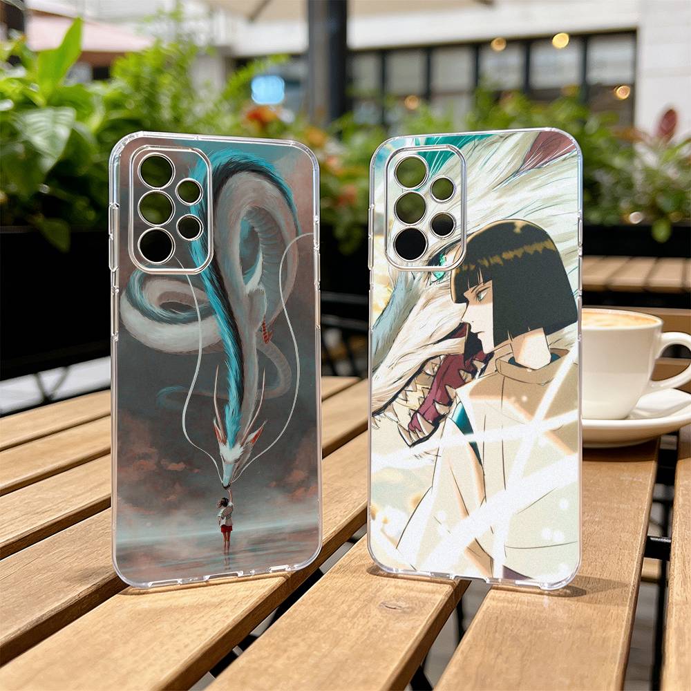 Spirited Away H-Haku C-Chihiro Phone Case Transparent Silicone Soft For Samsung S25,S24,S21,S22,S23,S30,Ultra,S20,Plus,Fe